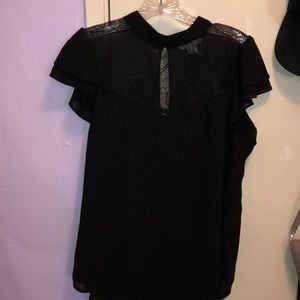 Black H&M blouse with lace Size 8